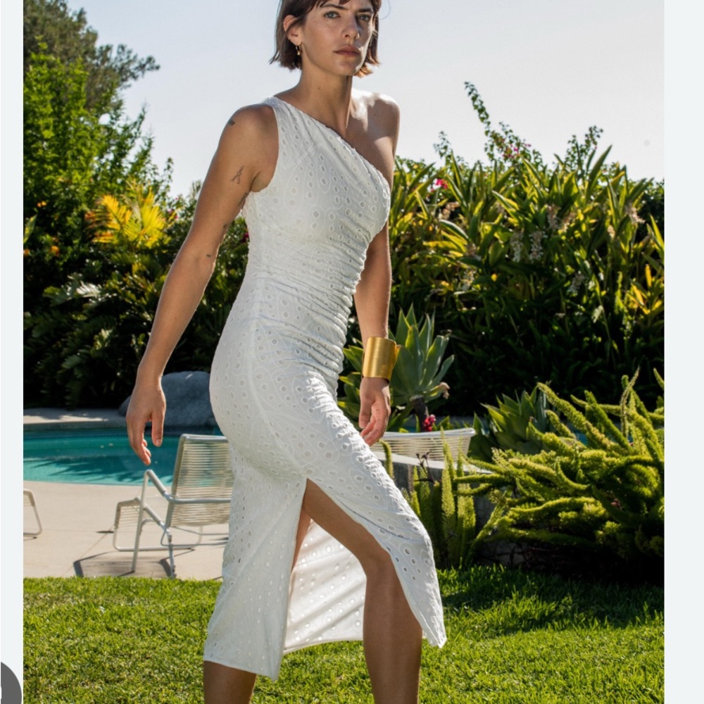 NWT Zara Asymmetrical White One-Shoulder Dress